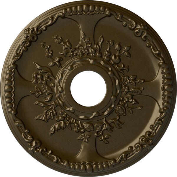 Ekena Millwork Antioch Ceiling Medallion (Fits Canopies up to 3 1/2"), 18"OD x 3 1/2"ID x 1 3/8"P, Brass CM18SEBRS - main